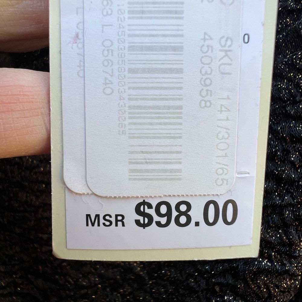 NWT MSSP Black Gold Sleeveless Dress Sz Large - Picture 5 of 8